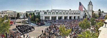 9/11 Memorial Dedication - Beverly Hills

Custom sizes, finishes and canvas available. Please contact us for further information. Unless otherwise noted the image floats on the printed sheet. A paper white border (approx. 2 inches on all sides) will be around the entire image.